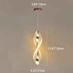Modern Luxury Aluminum Iron Acrylic Spiral LED Pendant Light For Bedroom Bedside