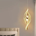 Modern Luxury Aluminum Iron Acrylic Spiral LED Pendant Light For Bedroom Bedside
