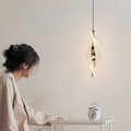 Modern Luxury Aluminum Iron Acrylic Spiral LED Pendant Light For Bedroom Bedside