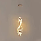 Modern Luxury Aluminum Iron Acrylic Spiral LED Pendant Light For Bedroom Bedside