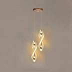 Modern Luxury Aluminum Iron Acrylic Spiral LED Pendant Light For Bedroom Bedside