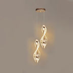 Modern Luxury Aluminum Iron Acrylic Spiral LED Pendant Light For Bedroom Bedside