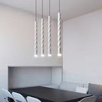 Contemporary Creative Aluminum And Crystal Spiral LED Pendant Light Spotlight Diffused Light For Dining Room And Bedside