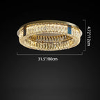 Modern Luxury Shell Stainless Steel & Crystal Round Multi-Layered LED Flush Mount Ceiling Light For Bedroom & Living Room