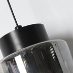 Modern Minimalist Aluminum & Glass Cylindrical Liftable LED Pendant Light For Dining Room & Bedside