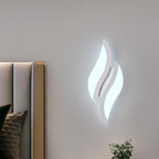 Modern Minimalist Iron & Acrylic Leaf-Shaped LED Wall Sconce Lamp For Bedroom & Living Room