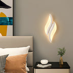 Modern Minimalist Iron & Acrylic Leaf-Shaped LED Wall Sconce Lamp For Bedroom & Living Room