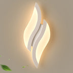 Modern Minimalist Iron & Acrylic Leaf-Shaped LED Wall Sconce Lamp For Bedroom & Living Room