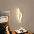 Modern Minimalist Iron & Acrylic Leaf-Shaped LED Wall Sconce Lamp For Bedroom & Living Room