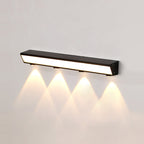 Modern Minimalist Solar Waterproof Motion Sensor Acrylic Aluminum & Stainless Steel Rectangular LED Wall Sconce Lamp For Outdoor Patio