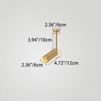 Contemporary Nordic Iron Cylindrical LED Pendant Light Track Lighting Spotlight for Dining Room BulbSquare