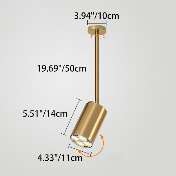 Contemporary Nordic Iron Cylindrical LED Pendant Light Track Lighting Spotlight for Dining Room BulbSquare