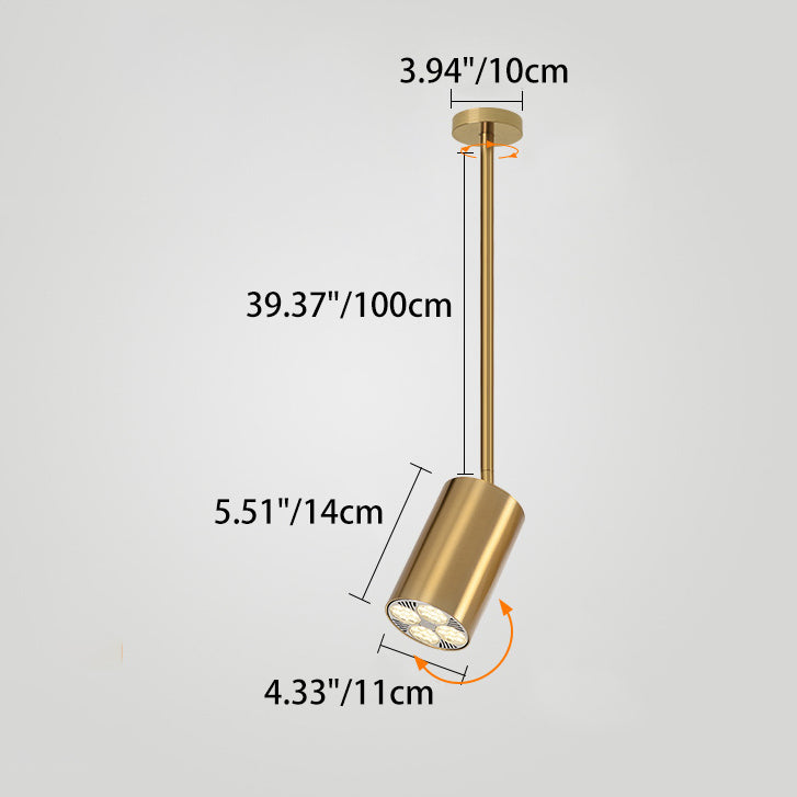 Contemporary Nordic Iron Cylindrical LED Pendant Light Track Lighting Spotlight for Dining Room BulbSquare