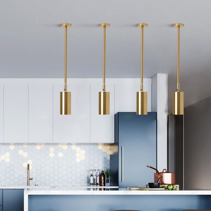 Contemporary Nordic Iron Cylindrical LED Pendant Light Track Lighting Spotlight for Dining Room BulbSquare