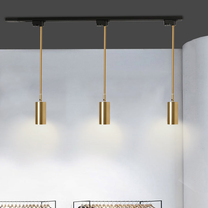 Contemporary Nordic Iron Cylindrical LED Pendant Light Track Lighting Spotlight for Dining Room BulbSquare