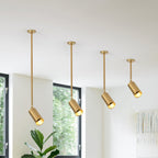 Contemporary Nordic Iron Cylindrical LED Pendant Light Track Lighting Spotlight for Dining Room BulbSquare