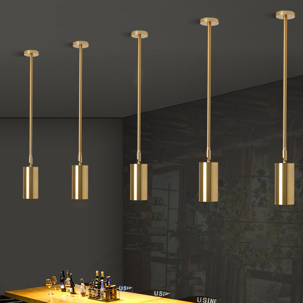 Contemporary Nordic Iron Cylindrical LED Pendant Light Track Lighting Spotlight for Dining Room BulbSquare