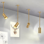 Contemporary Nordic Iron Cylindrical LED Pendant Light Track Lighting Spotlight for Dining Room BulbSquare