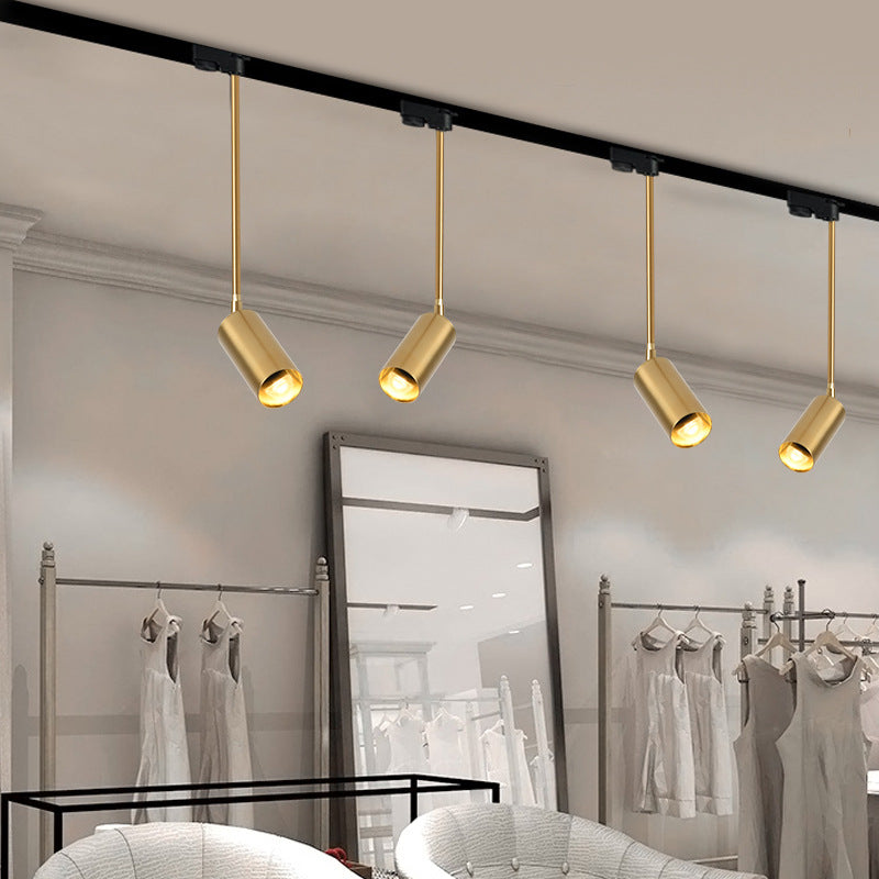 Contemporary Nordic Iron Cylindrical LED Pendant Light Track Lighting Spotlight for Dining Room BulbSquare