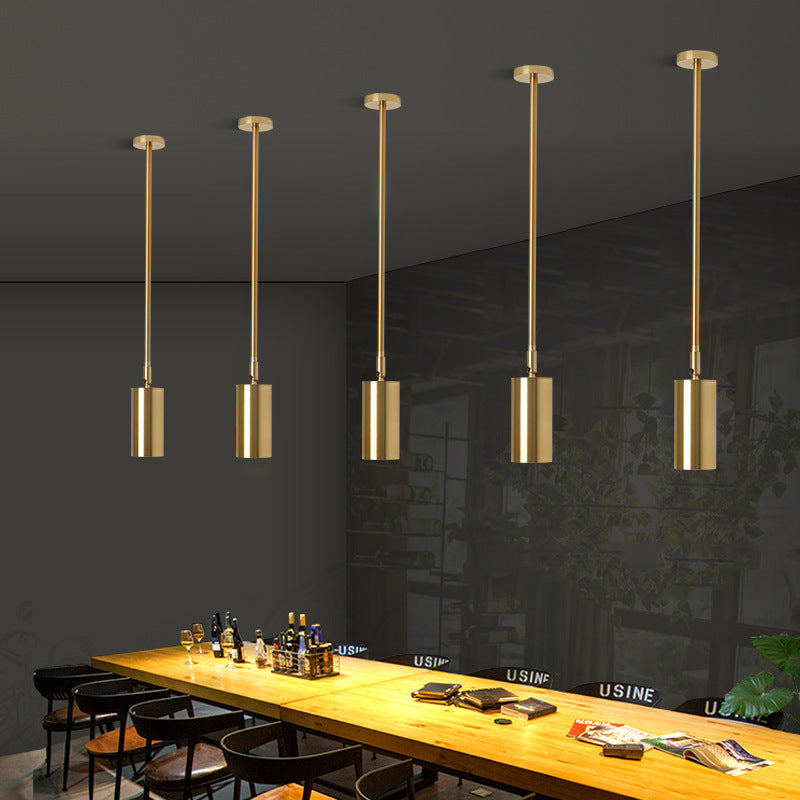 Contemporary Nordic Iron Cylindrical LED Pendant Light Track Lighting Spotlight for Dining Room BulbSquare