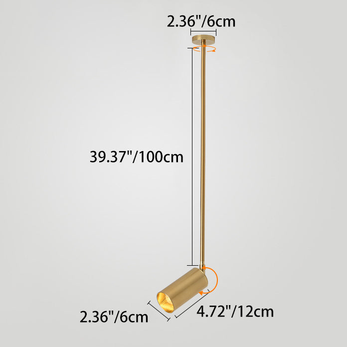 Contemporary Nordic Iron Cylindrical LED Pendant Light Track Lighting Spotlight for Dining Room BulbSquare