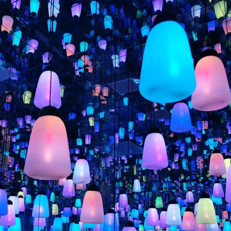 Modern Minimalist Waterproof Pe & Pp Bottle-shaped LED Outdoor Pendant Light for Outdoor Patio & Garden
