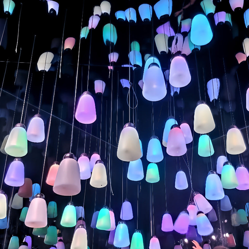 Modern Minimalist Waterproof Pe & Pp Bottle-shaped LED Outdoor Pendant Light for Outdoor Patio & Garden
