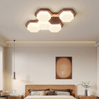 Contemporary Scandinavian Iron And Acrylic Hexagonal Block Geometric LED Flush Mount Ceiling Light For Living Room And Bedroom Lumendat