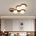 Contemporary Scandinavian Iron And Acrylic Hexagonal Block Geometric LED Flush Mount Ceiling Light For Living Room And Bedroom Lumendat