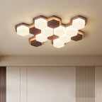 Contemporary Scandinavian Iron And Acrylic Hexagonal Block Geometric LED Flush Mount Ceiling Light For Living Room And Bedroom Lumendat
