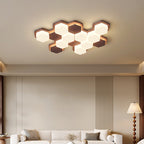 Contemporary Scandinavian Iron And Acrylic Hexagonal Block Geometric LED Flush Mount Ceiling Light For Living Room And Bedroom Lumendat