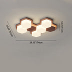 Contemporary Scandinavian Iron And Acrylic Hexagonal Block Geometric LED Flush Mount Ceiling Light For Living Room And Bedroom Lumendat