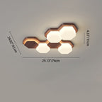 Contemporary Scandinavian Iron And Acrylic Hexagonal Block Geometric LED Flush Mount Ceiling Light For Living Room And Bedroom Lumendat