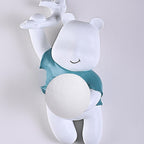 Lumendat Contemporary Creative Kids Resin & PLA Cartoon Bear With Moon 1-Light Wall Sconce Lamp For Bedroom & Living Room Lumendat