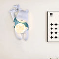 Lumendat Contemporary Creative Kids Resin & PLA Cartoon Bear With Moon 1-Light Wall Sconce Lamp For Bedroom & Living Room Lumendat