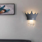 Lumendat Contemporary Creative Kids Resin Crystal Crown LED Wall Sconce Lamp For Bedside Lumendat
