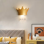 Lumendat Contemporary Creative Kids Resin Crystal Crown LED Wall Sconce Lamp For Bedside Lumendat