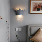 Lumendat Contemporary Creative Kids Resin Crystal Crown LED Wall Sconce Lamp For Bedside Lumendat
