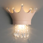 Lumendat Contemporary Creative Kids Resin Crystal Crown LED Wall Sconce Lamp For Bedside Lumendat
