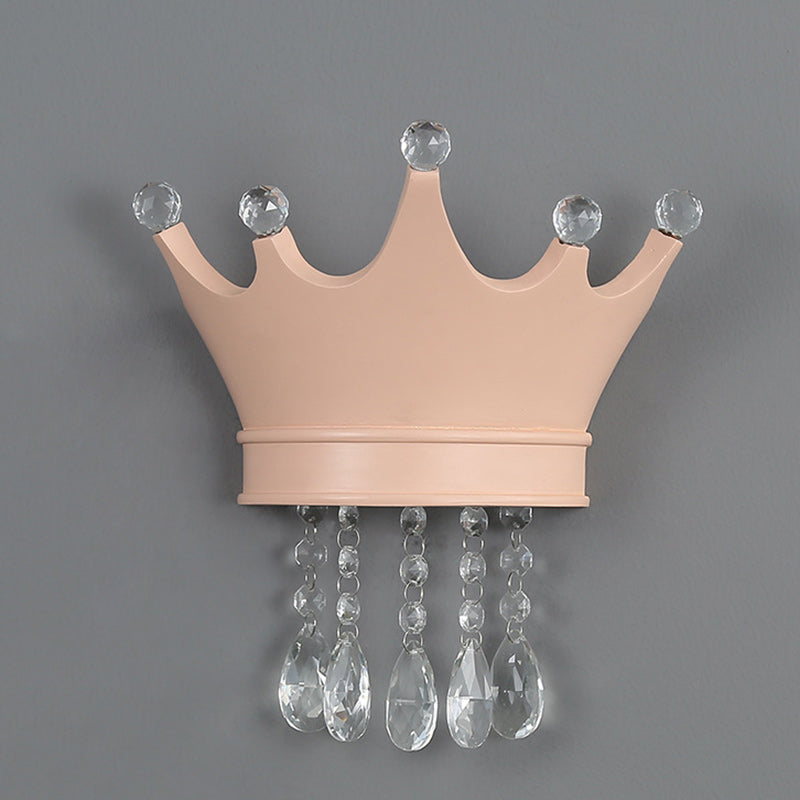 Lumendat Contemporary Creative Kids Resin Crystal Crown LED Wall Sconce Lamp For Bedside Lumendat