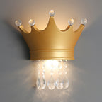 Lumendat Contemporary Creative Kids Resin Crystal Crown LED Wall Sconce Lamp For Bedside Lumendat