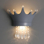Lumendat Contemporary Creative Kids Resin Crystal Crown LED Wall Sconce Lamp For Bedside Lumendat