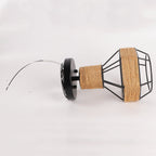 Contemporary Industrial Iron & Rope Cage Grenade 1-light Semi-flush Mount Ceiling Light for Hallway