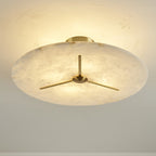 Modern Mid-century Copper & Alabaster Clock-inspired Round 3/4/5/6-light Semi-flush Mount Ceiling Light for Bedroom and Hallway