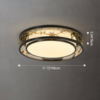 Traditional Chinese Brass And Glass Lotus Plum Blossom Round Square Rectangular LED Flush Mount Ceiling Light For Living Room And Bedroom Lumendat