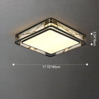Traditional Chinese Brass And Glass Lotus Plum Blossom Round Square Rectangular LED Flush Mount Ceiling Light For Living Room And Bedroom Lumendat