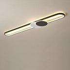 Modern Minimalist Aluminum Iron Acrylic Oval Strip LED Flush Mount Ceiling Light For Hallway