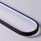 Modern Minimalist Aluminum Iron Acrylic Oval Strip LED Flush Mount Ceiling Light For Hallway