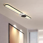Modern Minimalist Aluminum Iron Acrylic Oval Strip LED Flush Mount Ceiling Light For Hallway