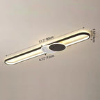 Modern Minimalist Aluminum Iron Acrylic Oval Strip LED Flush Mount Ceiling Light For Hallway